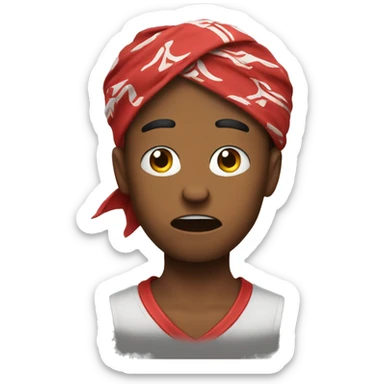 young man angry with a bandana around neck sticker