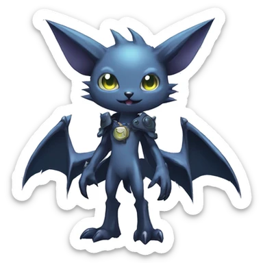 cute cool edgy sharp eldritch punk Digimon-Fakemon-animal full body sticker