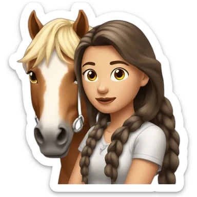 Girl 15 years old with a horse sticker