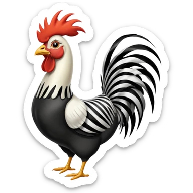 rooster zebra sticker