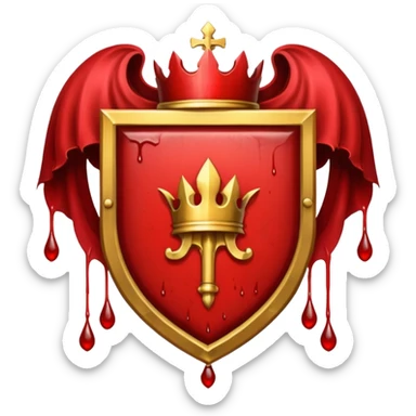 brasão sangrando medieval rosa de sangue vermelha sticker