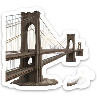 Brooklyn golden bridge seen from the coast sticker