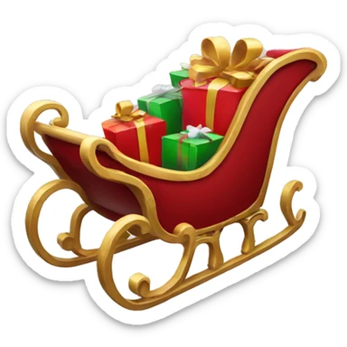 Christmas sleigh with presents sticker
