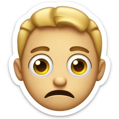 Grossed out confused face  sticker