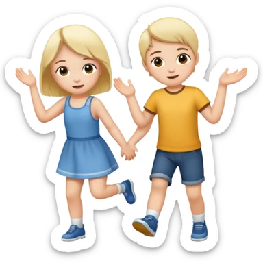 two children full body sticker
