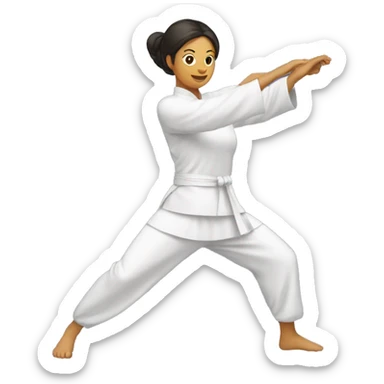 mom doing kungfu sticker