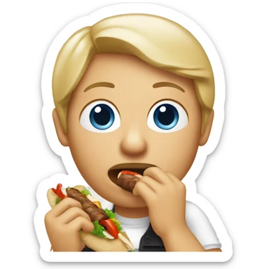 Swedish person eating kebab sticker