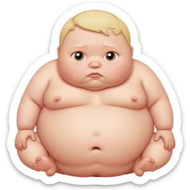sad fat baby sticker