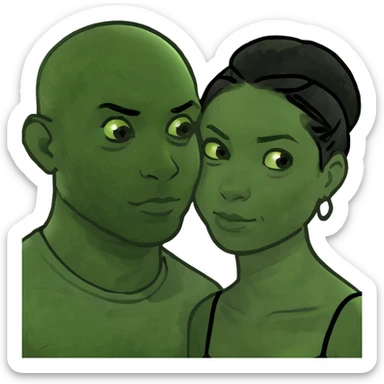Interracial couple sticker