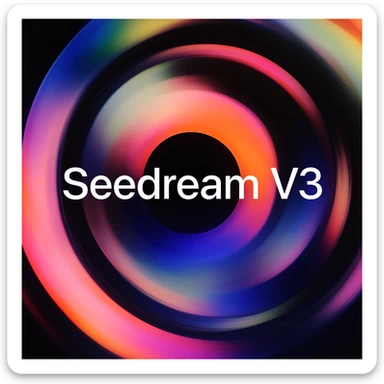 remake this and make "Seedream V3" bit bigger sticker