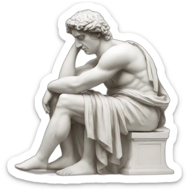 greek statue feeling sick sticker