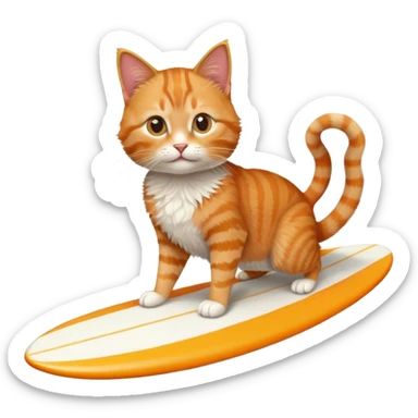 A cat surfing sticker