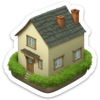 Plante sur le toit d'une maison sticker
