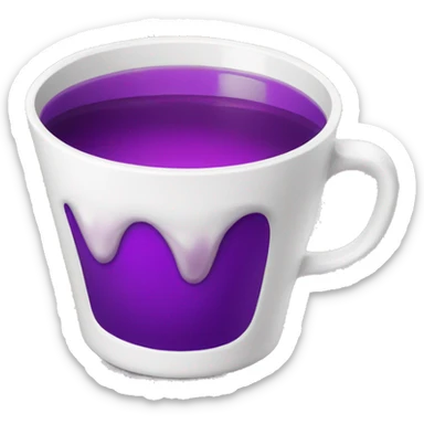 White cup with purple liquid inside sticker