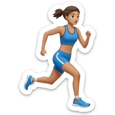 emoji de mulher com roupa de ginástica correndo para o lado sticker