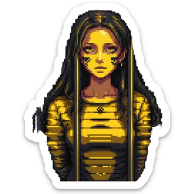 gold girl in jail cell sticker