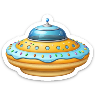 cake in a shape of ufo sticker