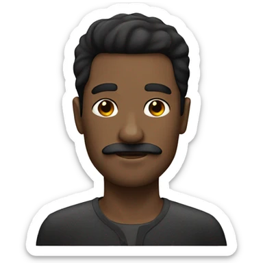 Black hair man with square moustache  sticker