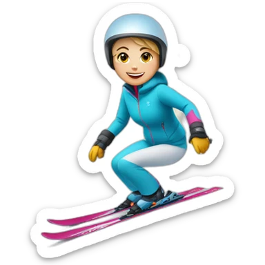 Jeanne qui fait du ski sticker
