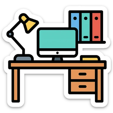 organizing workspace office sticker