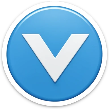 A bright blue circular badge with soft, sharp edges (like a seal or award ribbon). In the center, there is a white check mark (✓) tilted slightly to the right. The design feels clean, modern, and official, symbolizing verified, trusted, approved, or authentic status. sticker