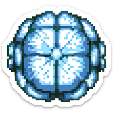 pixel art brain, small and blocky, top view sticker