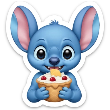Stitch eating  sticker