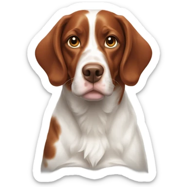 A fat 5 year old Brittany spaniel  sticker