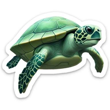 Tortuga en una nave espacial sticker