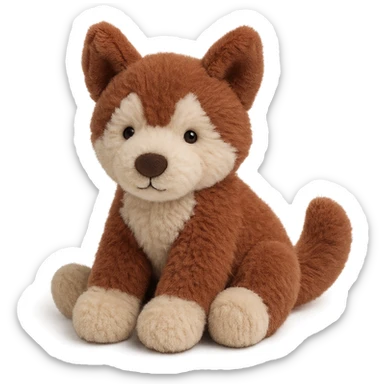 jellycat stuffed plush reddish-brown siberian husky pup sticker