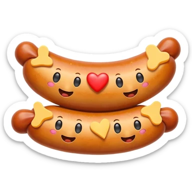 Make emoji sausage cheese love shape sticker
