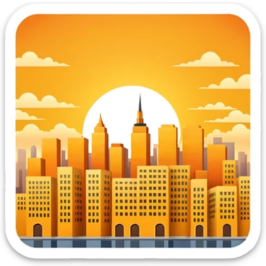 Sunrise in the city sticker