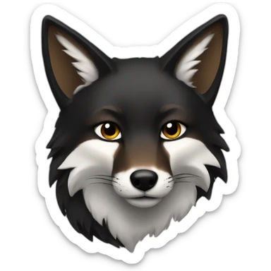 Black fox side view  sticker