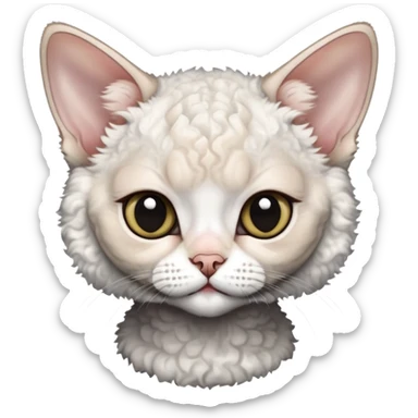Black and white Devon Rex sticker