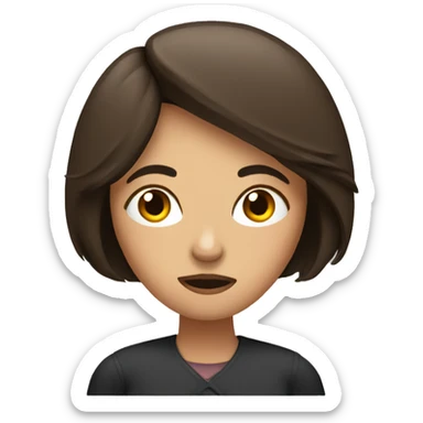 Anxious brunette with a bob woman sticker