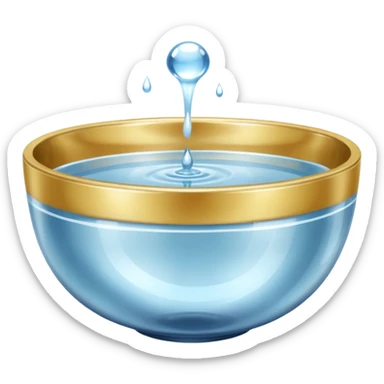 metallic bowl of water sticker