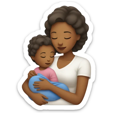 Mom with baby sleeping sticker