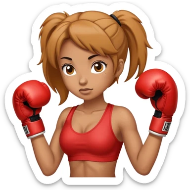 A girl with boxing gloves  sticker