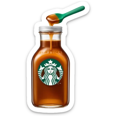 Starbucks Caramel Brûlée sauce in a Starbucks syrup bottle with Starbucks logo  sticker