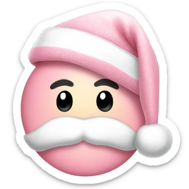 Light pink Santa hat with sparkly snowflakes  sticker