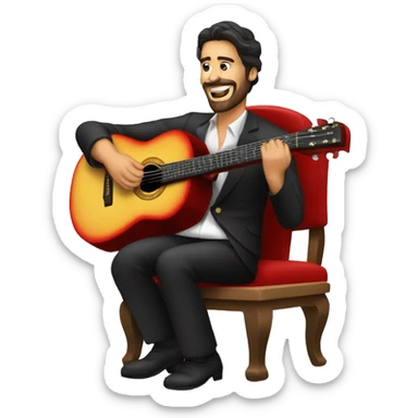Guitarrista flamenco en una silla sticker