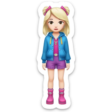 girl emoji , style , ugly outfit, full body sticker