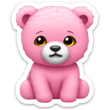 Osito de peluche rosa fuerte  sticker