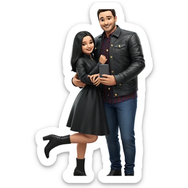 happy couple stylish moment sticker