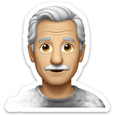old italian man, grey hair, no facial hair. sticker