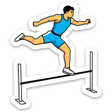 high jump athlete leaping over the bar sticker