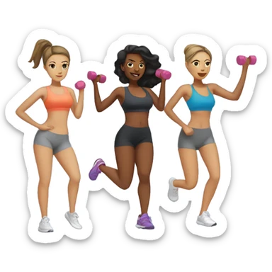 Workout with girlfriends sticker