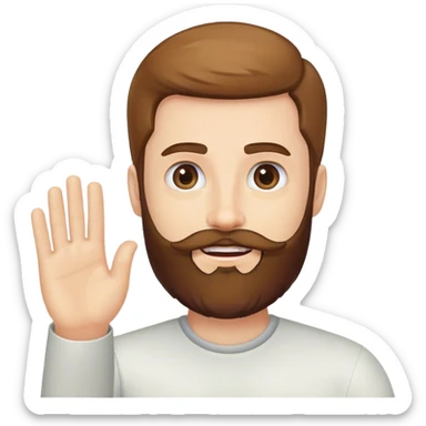 male portrait with beard waving sticker