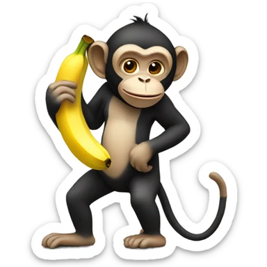 monkey eating a banana sticker