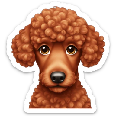 a cute red poodle sticker